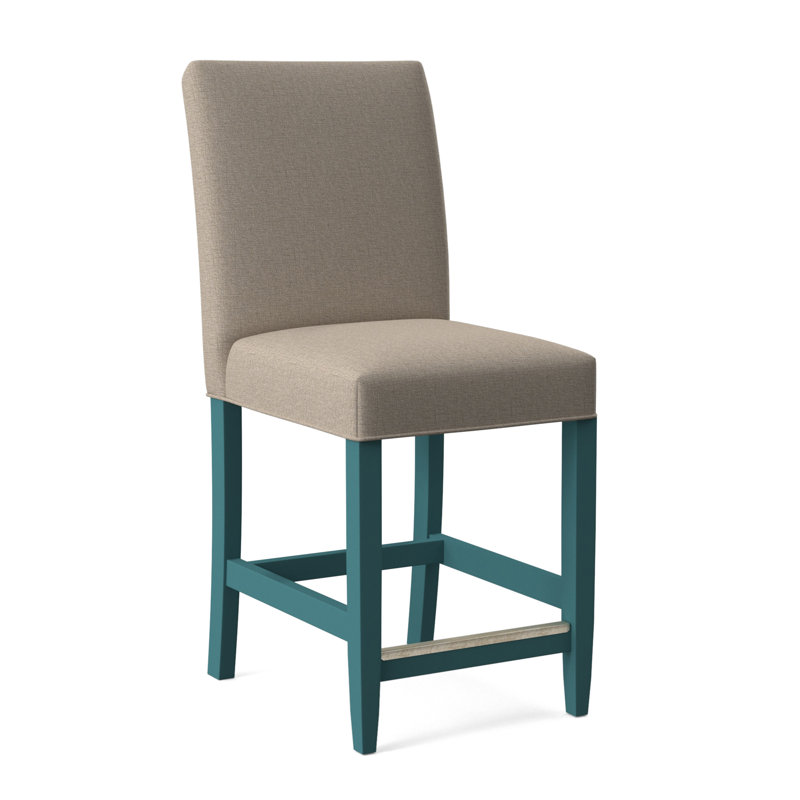 Manhattan Upholstered Stool with Solid Wood Frame, Eggshell Crypton Performance; 0884-93, Celery Finish