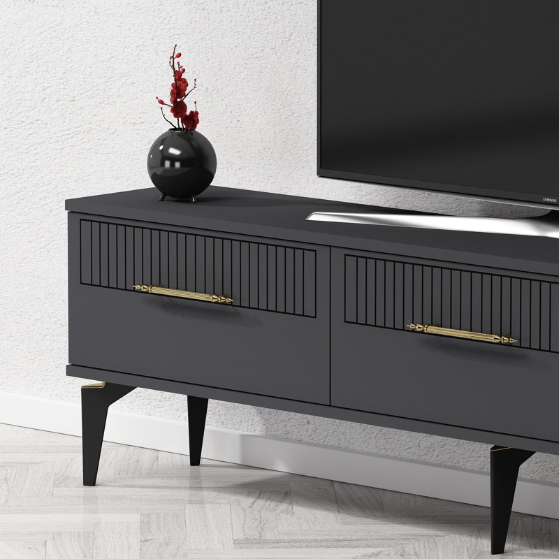 Keikei Unfinished TV Stand, Black