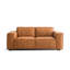 Causeuse coussin orange en cuir véritable