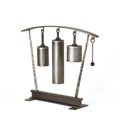Three Tone Rail Sound Sculpture-Natural Iron