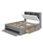 Queen Size Platform Bed With Storage Headboard, Shoe Rack And Drawers-1930416963