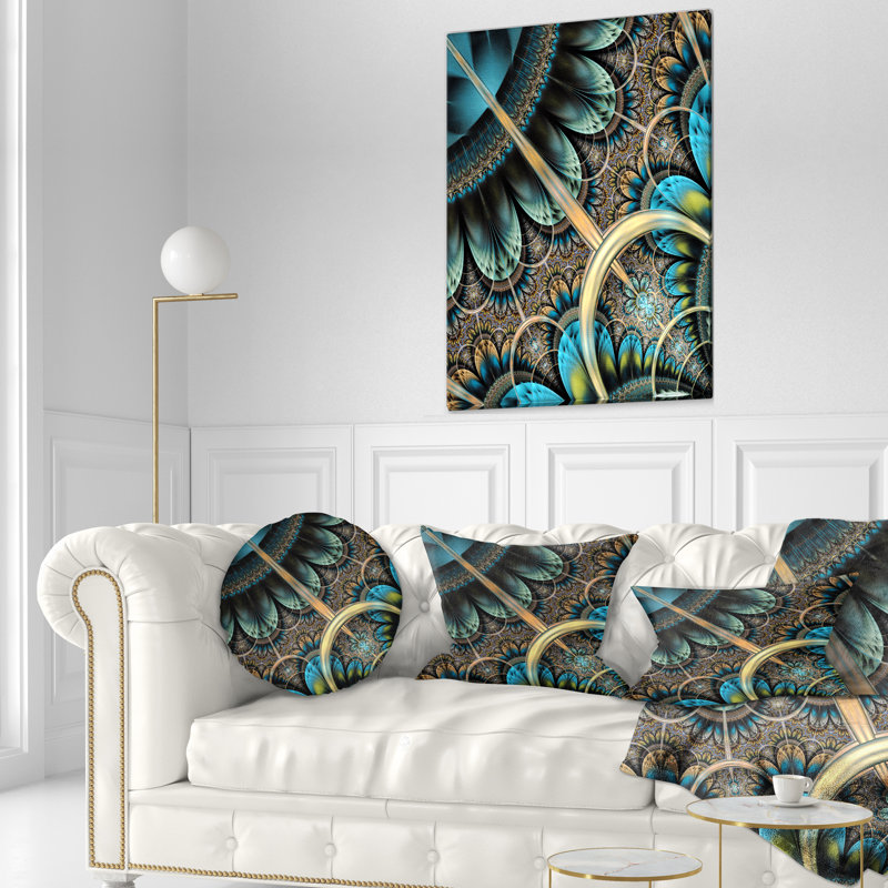Coussin lombaire à motif floral fractal