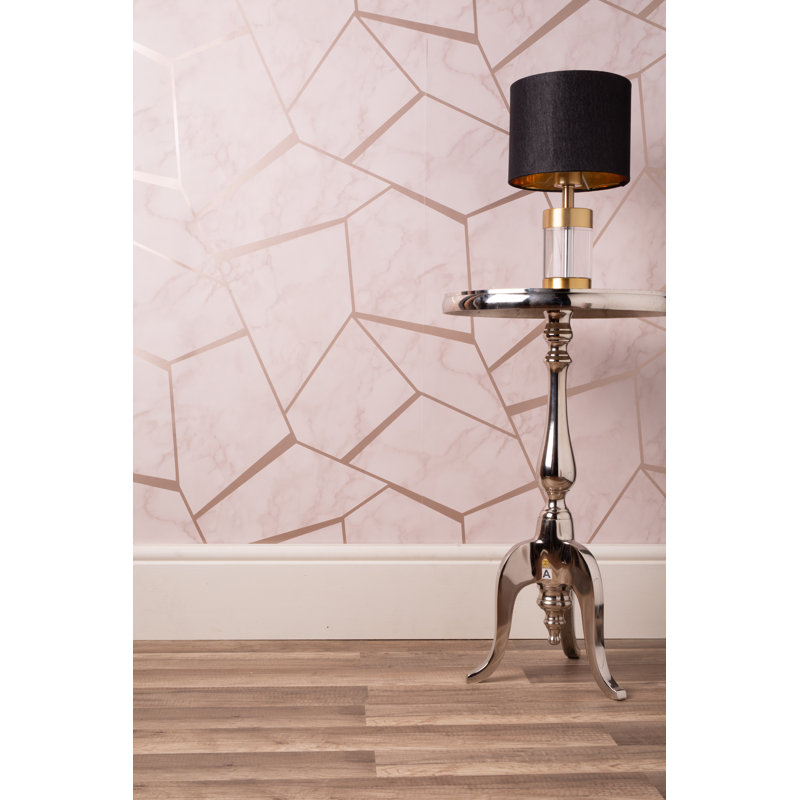 Marblesque Fractal Marble Wallpaper, Rose Gold