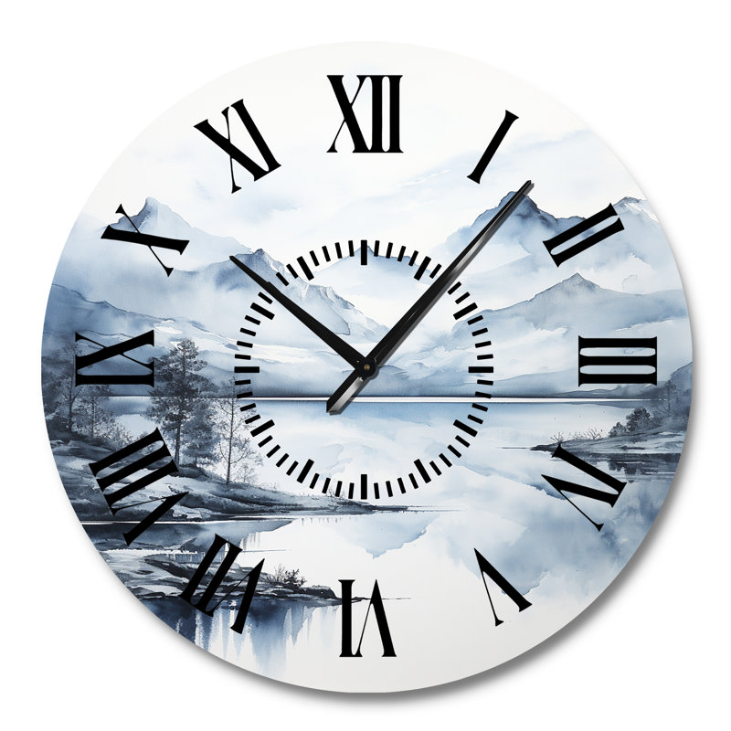 Horloge murale grise et bleue, Grand