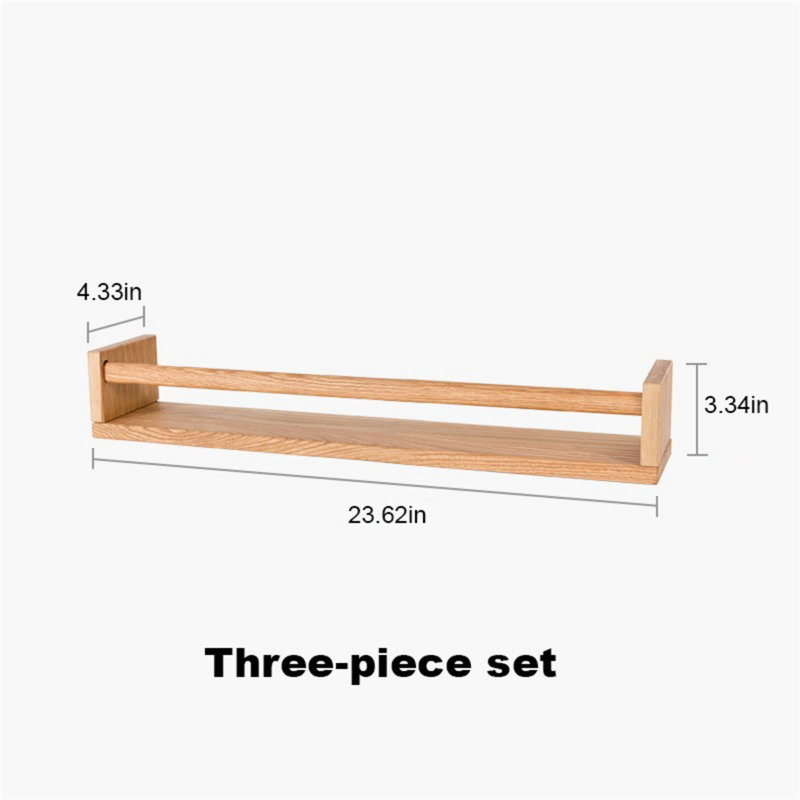 Tablette murale en bois massif, H 3,34 po x l 23,62 po x P 4,33 po