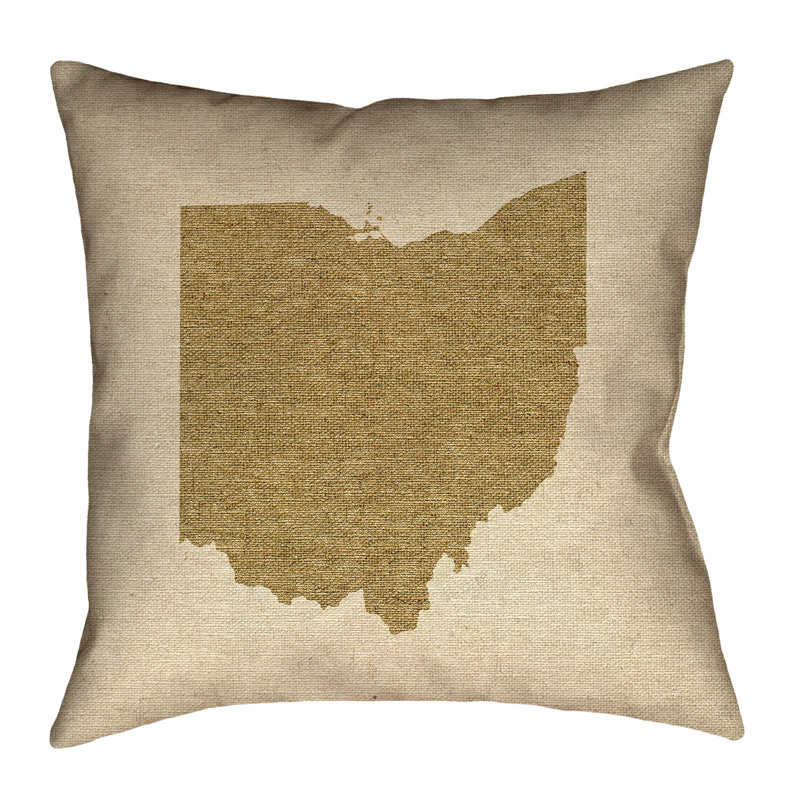 Oreiller Katelyn Smith Ohio, 14 po x 14 po, Coussin décoratif en simili suède