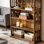 Élégante armoire de rangement de style campagnard avec bibliothèque spacieuse, tablettes réglables et fabrication en panneau de fibres à densité moyenne durable