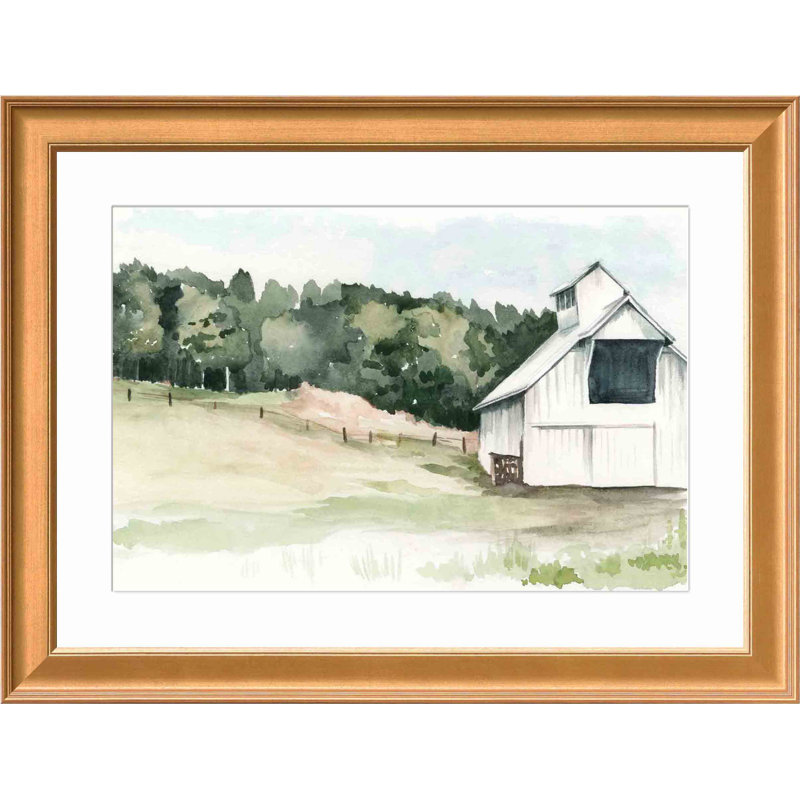 «Barn III» par Jennifer Paxton Parker - peinture encadrée, Or antique, H 18,86 po x l 24,86 po x P 0,85 po