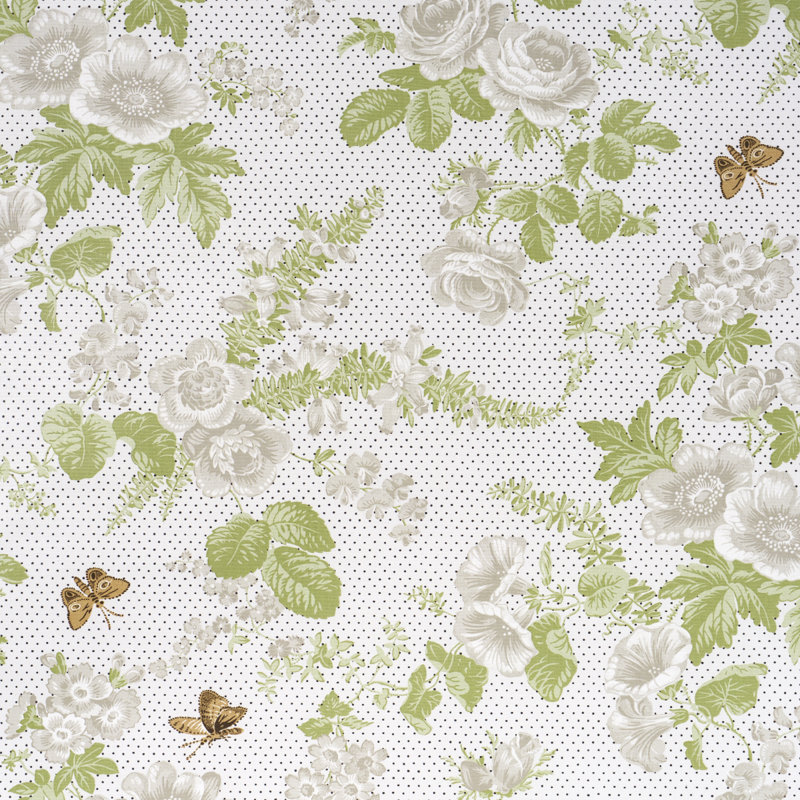 Tissu chintz Schylacher X Rita Konig Sibyl, Neutre