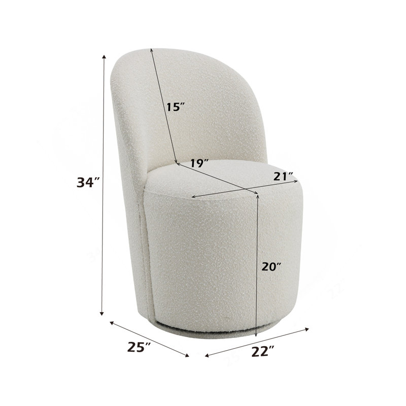 Ensemble de 2 chaises d'appoint Hollis Beige Boucle