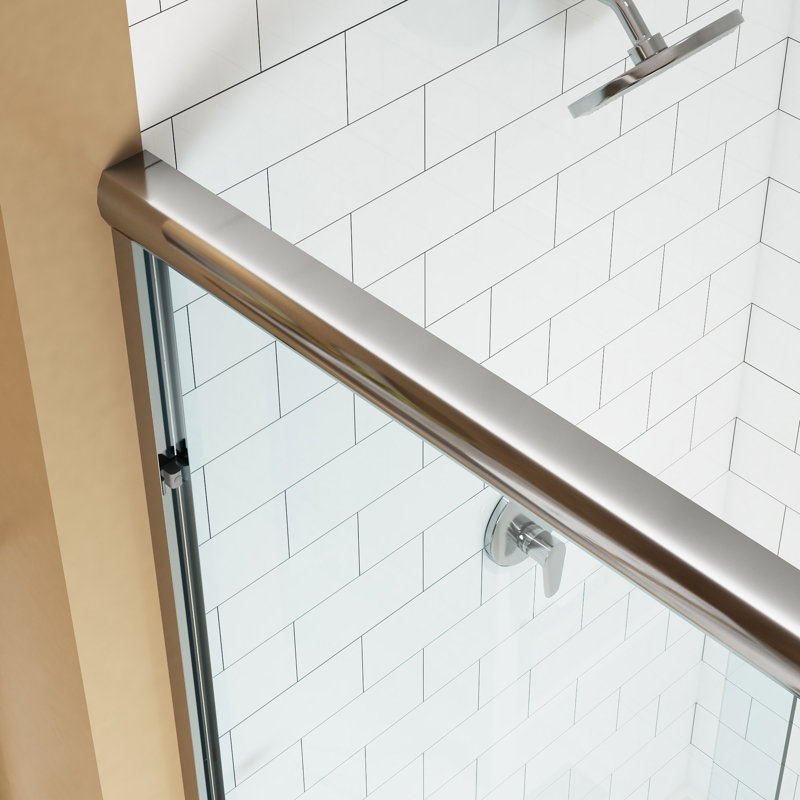 Porte de douche coulissante double sans cadre Oceanus, Chrome