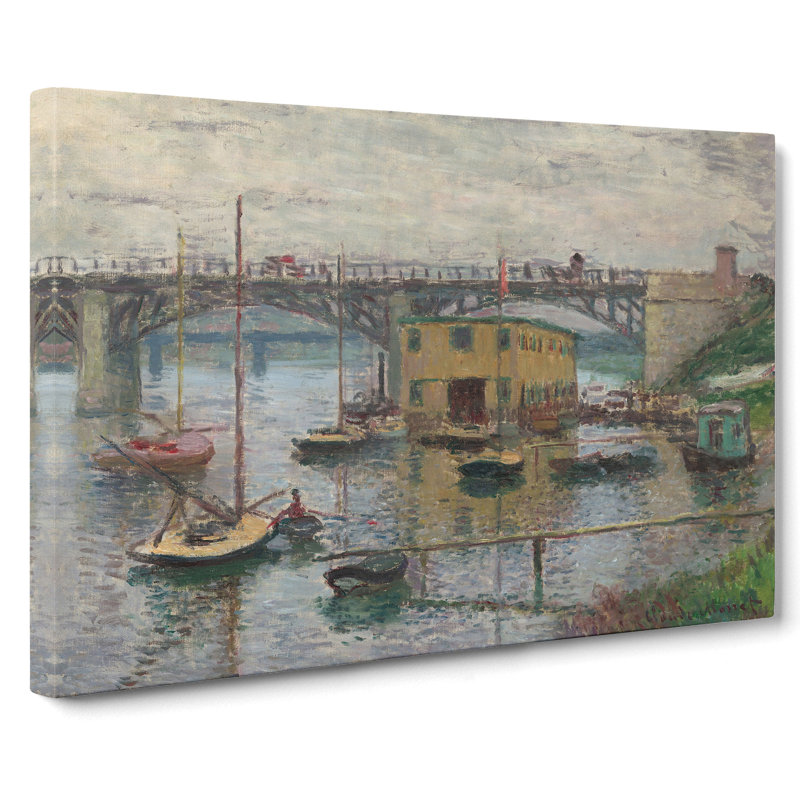 Bridge At Argenteuil by Claude Monet - Wrapped Canvas Painting, 50cm H x 76cm W x 3cm D