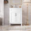 De salle de bain avec lavabo en céramique, armoire de rangement moderne à cadre en bois massif pour petits espaces de salle de bain