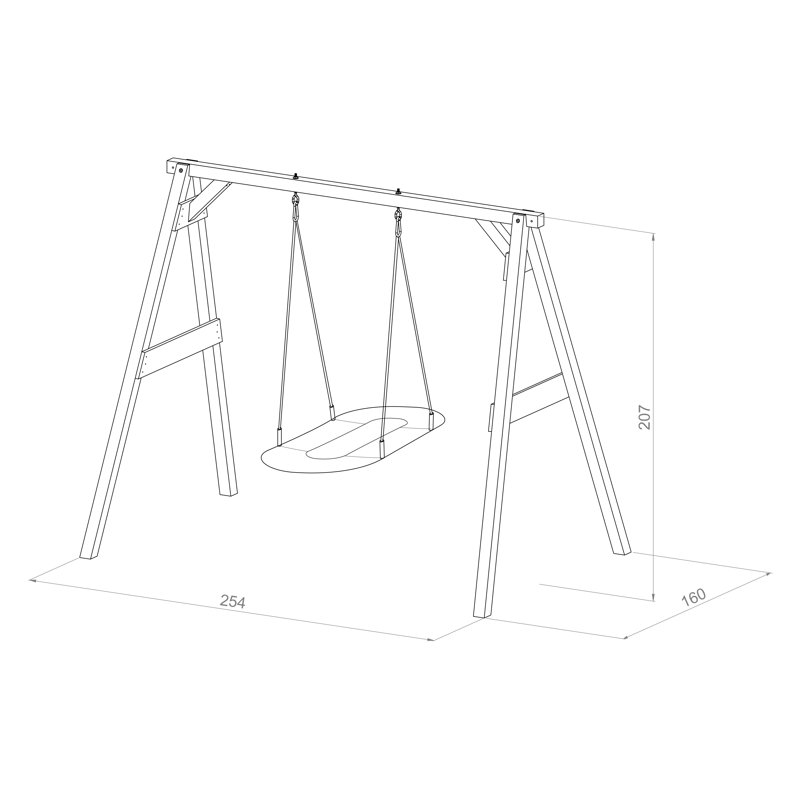 AXI Hemlock Swing Set with 1 Swing(s), Grey/White
