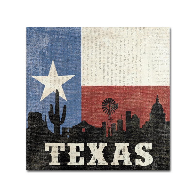 «Texas» par Moira Hershey, reproduction d'art graphique sur toile, H 35 po x l 35 po x P 2 po