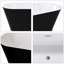 Baignoire ovale autoportante contemporaine en acrylique de 150 cm x 76 cm avec bonde chromée à robinet au pied, fini noir lustré-134781833-134781834