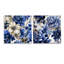 Motif victorien bleu de cobalt brocart - ensemble d'art mural en acrylique sur verre floral-103922030