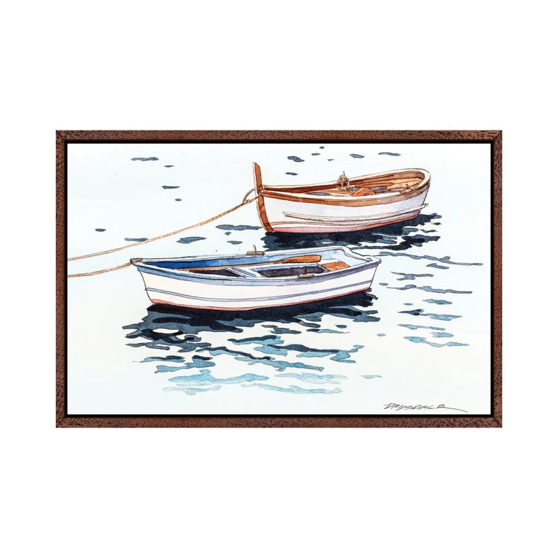 Vernazza Boats by Bill Drysdale - Floater Frame Gallery-Wrapped Canvas Giclée on Canvas, Classic Wood Framed
