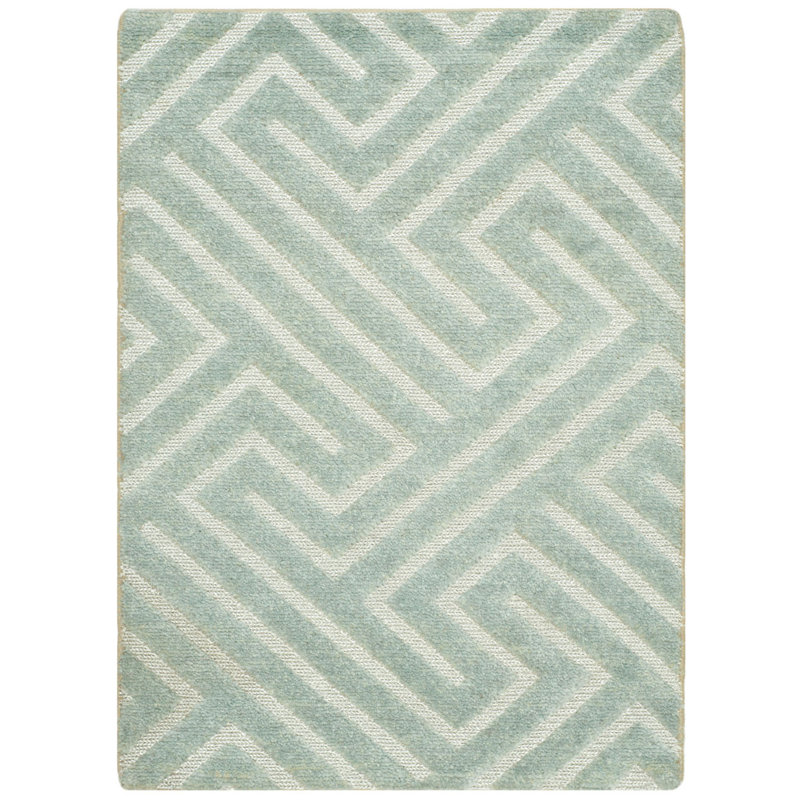 Santa Fe Hand-Knotted Wool Gray Area Rug, Rectangle 8' x 10'