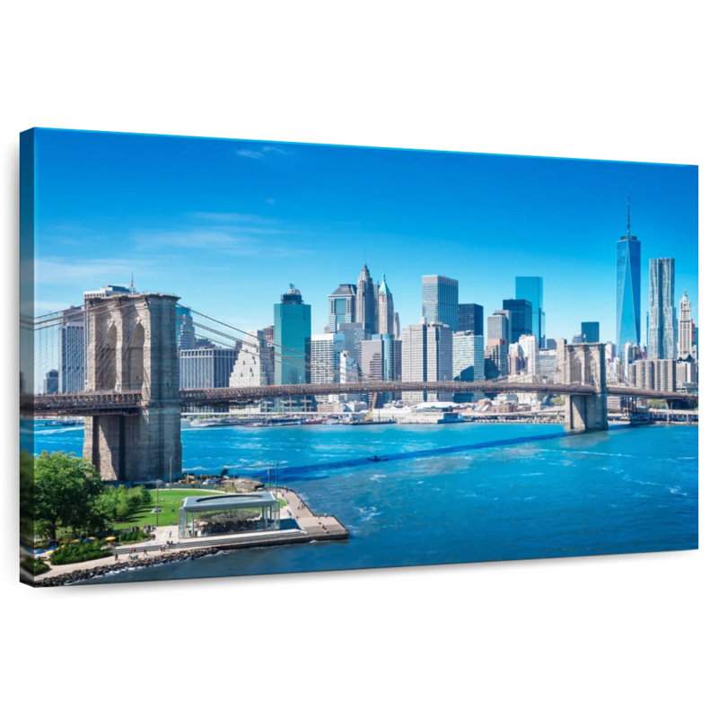 Lilie Blue Sky Manhattan Bridge, H 30 po x l 45 po
