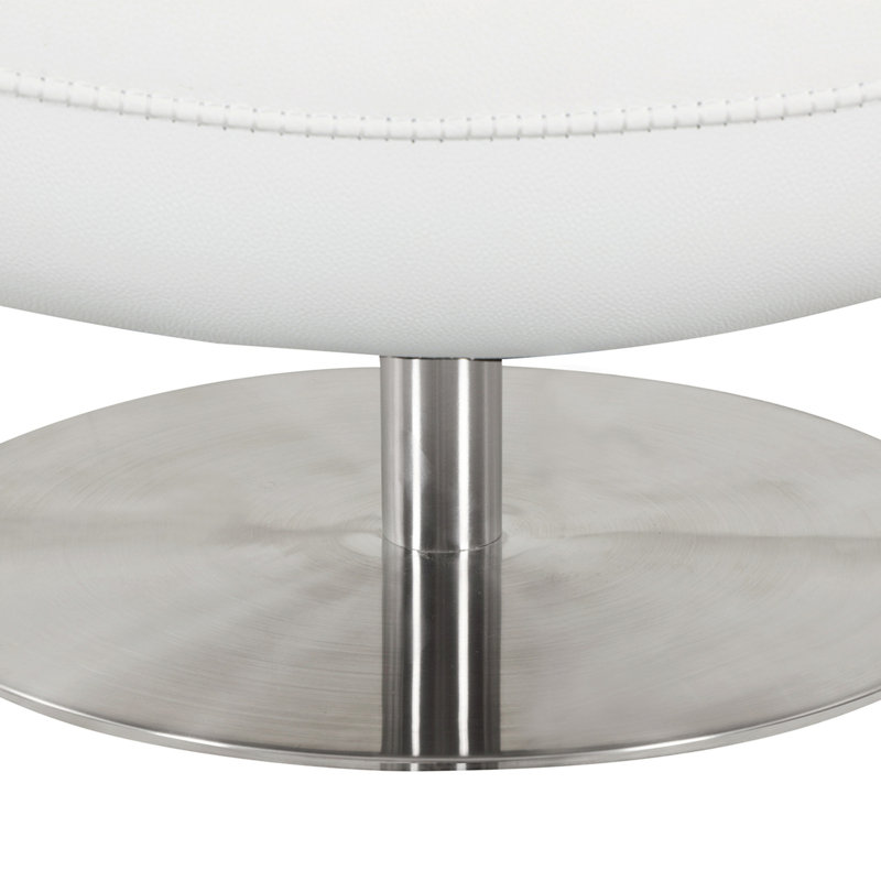 Chaise rembourrée en cuir italien moderne, Blanc