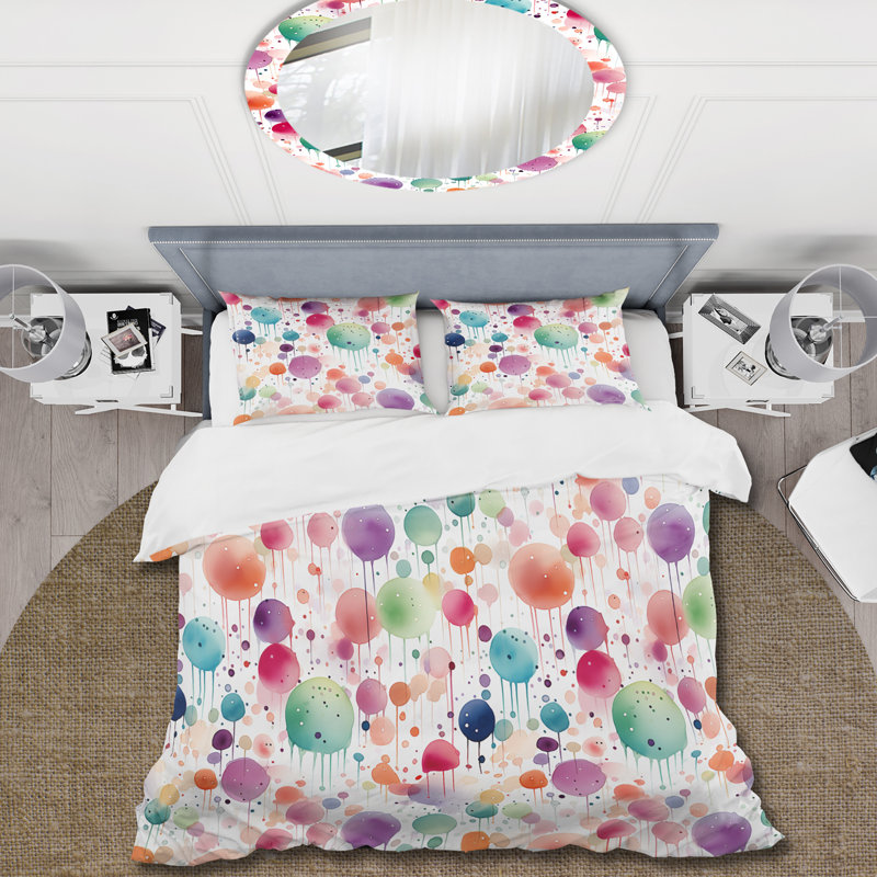 Ensemble de housse de couette Watercolor Delight, Housse de couette pour très grand lit et 2 très