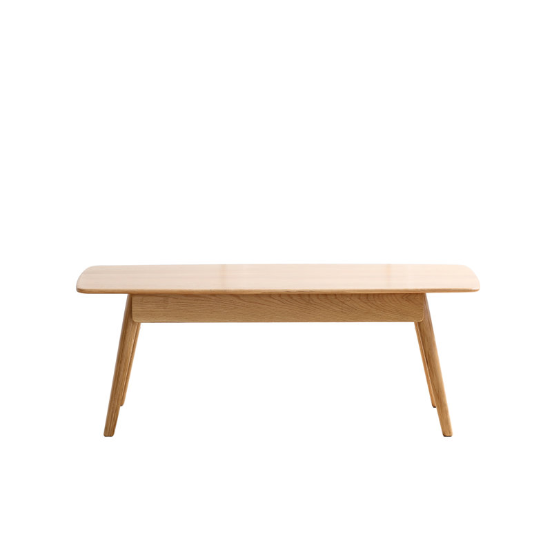 Centre de table Table basse 100% plateau en bois massif avec plateau et plateau de table basse Largeur 120 x profondeur 56 x hauteur 45 cm Bureau d'étude Facile à assembler Bois naturel avec tablette de rangement