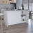 Juniper Kitchen Island With Large Top Surface, Double Door Cabinet, And Open Shelves White / Onyx, Kitchen Island-782312821
