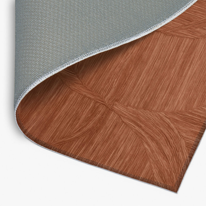 Tapis brun abstrait intérieur et extérieur, Rectangulaire 2 pi x 3 pi