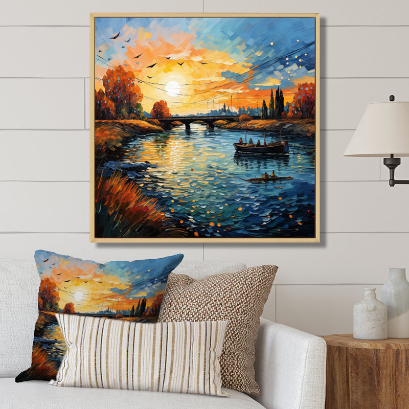 «Vangogh The Bridge At Arles II - Vangogh Wall Art» par Vincent Van Gogh, peinture, H 24 po x l 24 po x P 1 po