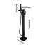 Robinet de baignoire autoportant Robinet de baignoire noir mat Robinet pour salle de bain à poignée simple avec douche à main