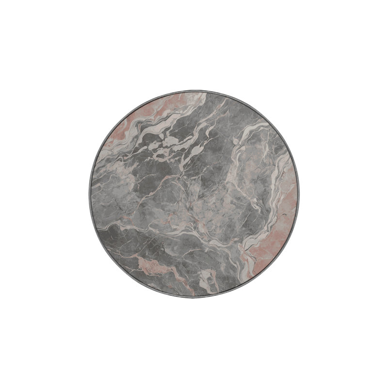 Machine Washable Gray Area Rug, Round 5'
