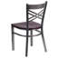Ensemble de 2 chaises de restaurant en métal avec revêtement en X-1983981875