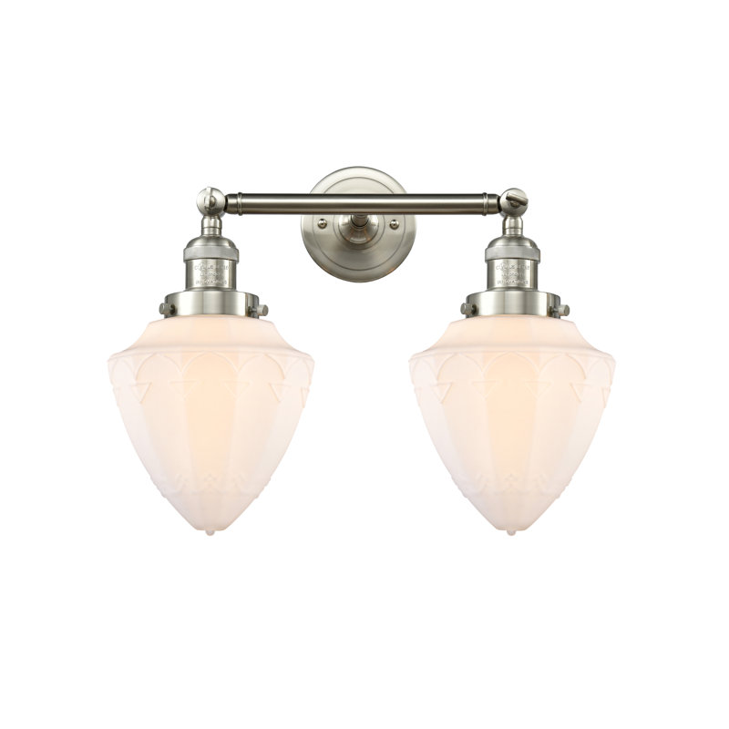 Antinette 2 - Light Dimmable Vanity Light, Matte White, Brushed Satin Nickel