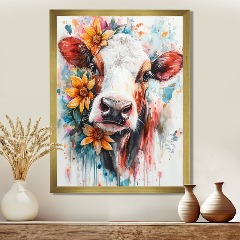 Keily - Animals Wall Art Prints, 20" H x 12" W, Single Picture Framed Print, Gold