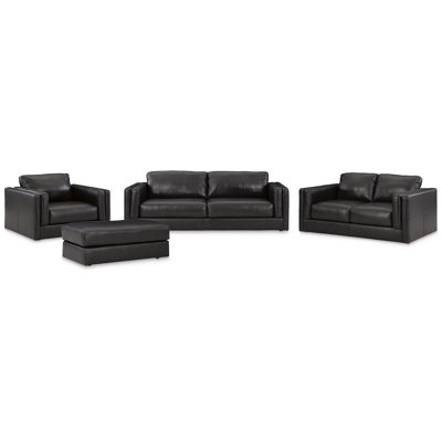 4-Piece Top Grain Leather Living Room Set