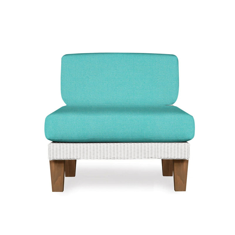 Catalina Outdoor Teak Lounge Chair, Demo Oatmeal, White
