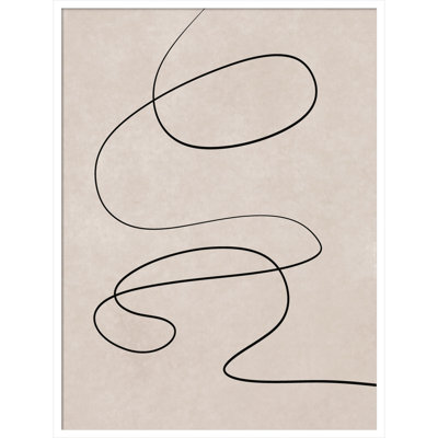Black Line and Textured Beige Print