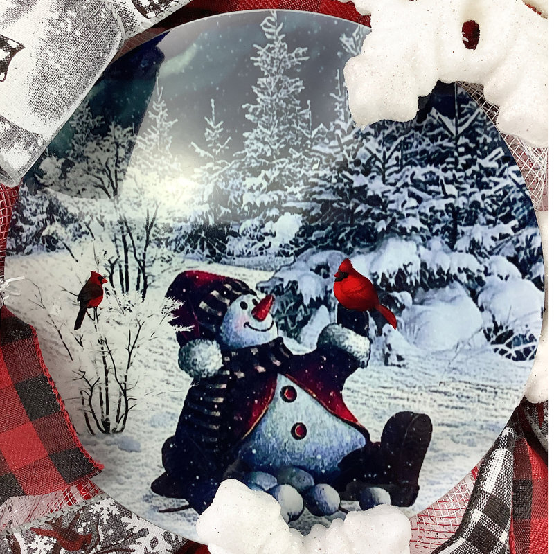Couronne en maille 18 po Snowman