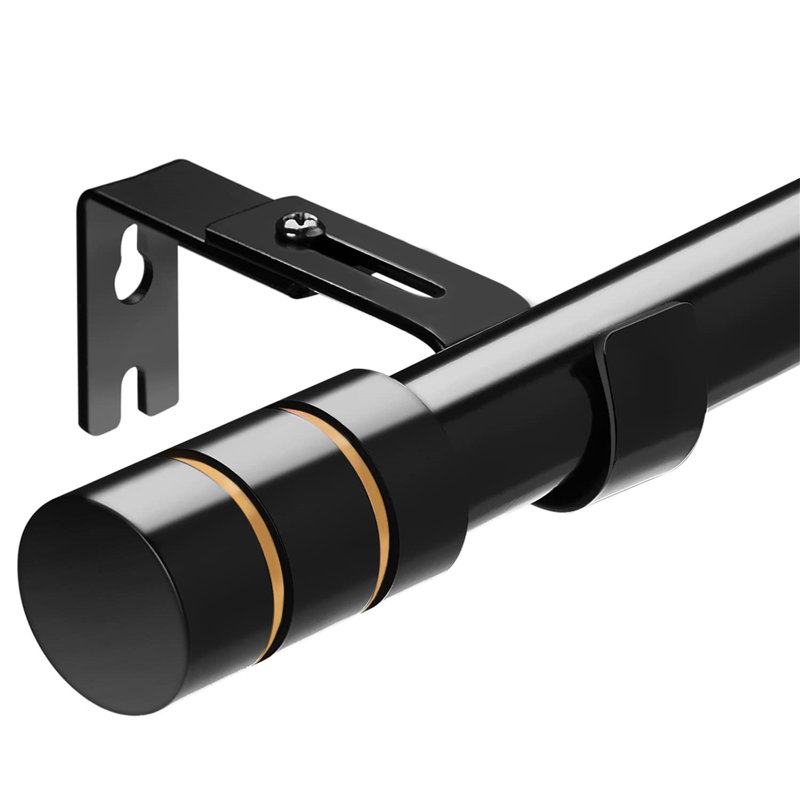 Matte Black Curtain Track/Rail, 300cm H x 3cm W x 3cm D