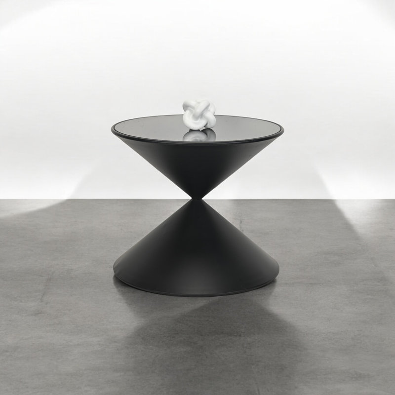 Table en métal et plateau en verre Liora