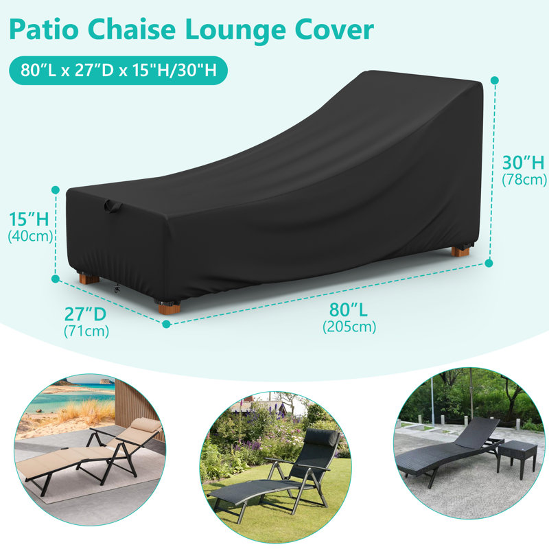 Outdoor Patio Chaise Lounge Cover For Lawn Bench Furniture