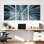 «Forest Canopy Blue Tones», ensemble de 3 reproductions d'art sur toile