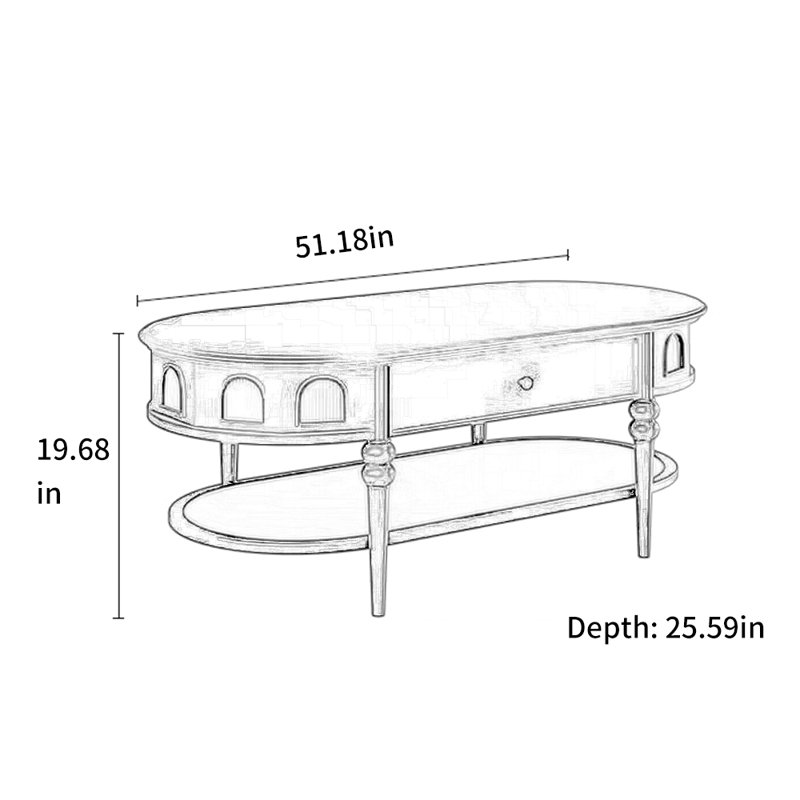 Table basse en bois massif, Blanc / Blanc