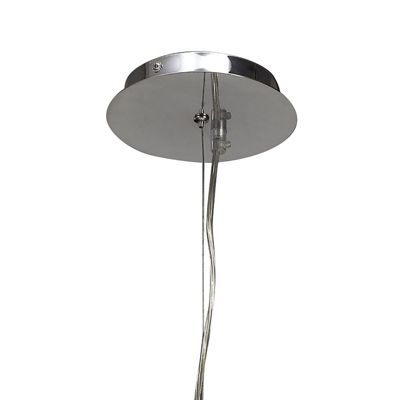Cole 4 - Light Polished Chrome Drum Pendant, White