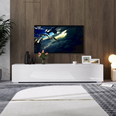 Modern Entertainment Center With Storage Media Console For Living Room