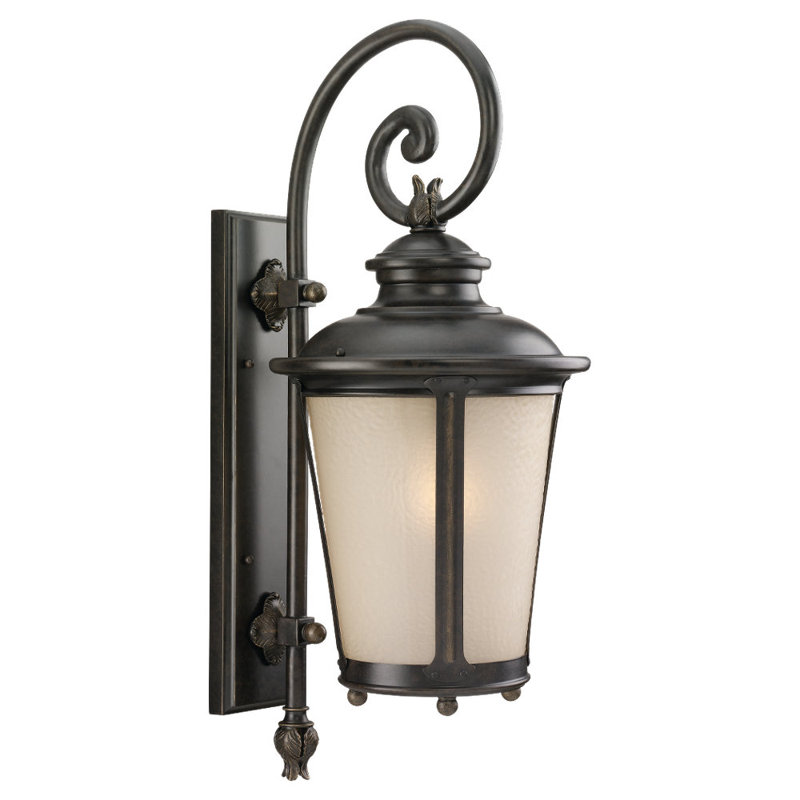 Cape May Large One Light Outdoor Wall Lantern from Generation Lighting , 26.25" H x 11" W x 13.75" D, Burled Iron, No