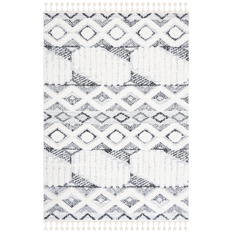 Tapis performance à poils longs style marocain, Rectangle 6 pi 7 po x 9 pi 2 po