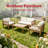 4-Piece Acacia Wood Patio Conversation Set | Deep Seating Outdoor Furniture With Water-Resistant Thick Cushions & Coffee Table | Non-Slip For Backyard Porch Balcony-202328939