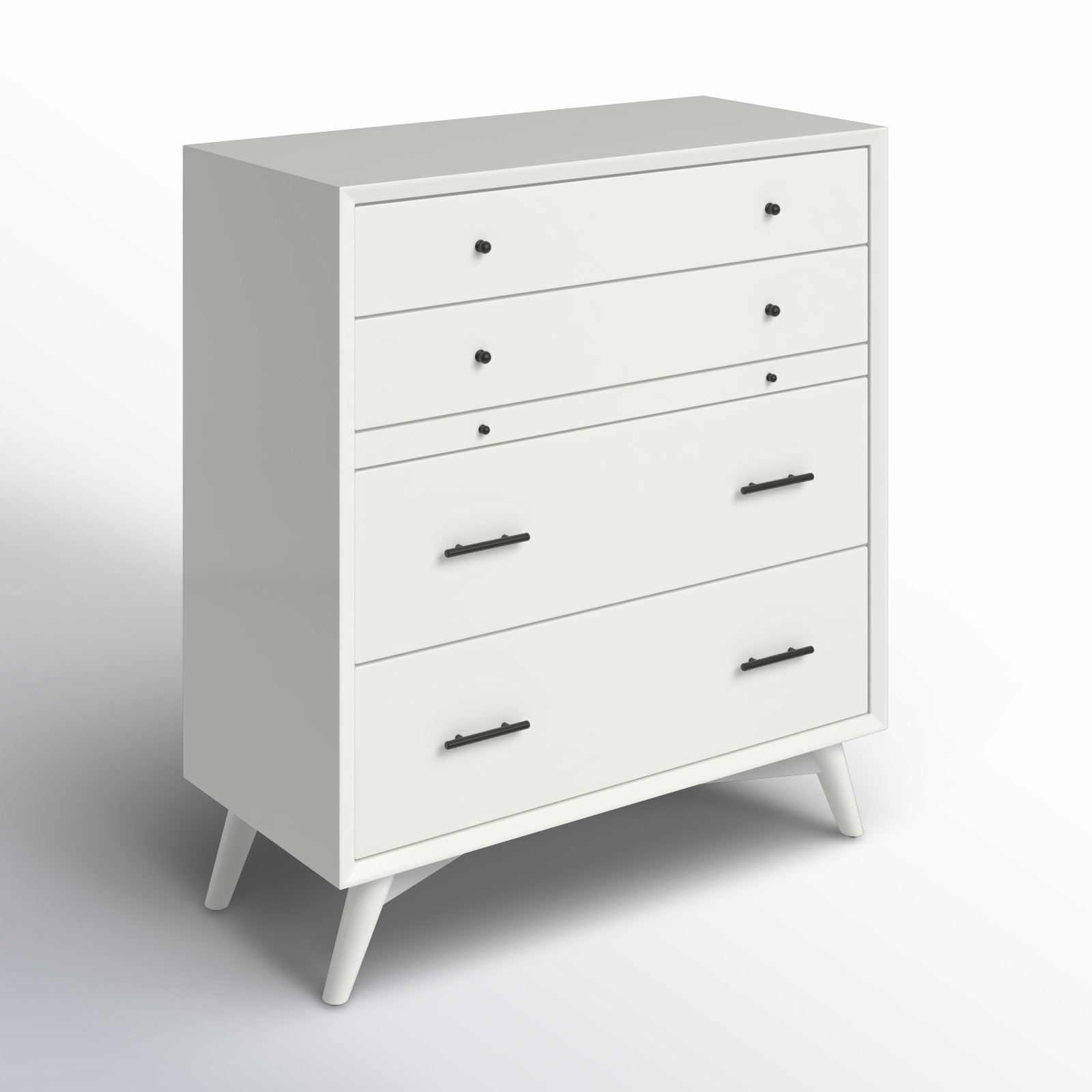 Williams 4 Drawer 38'' W Solid Wood Chest, White